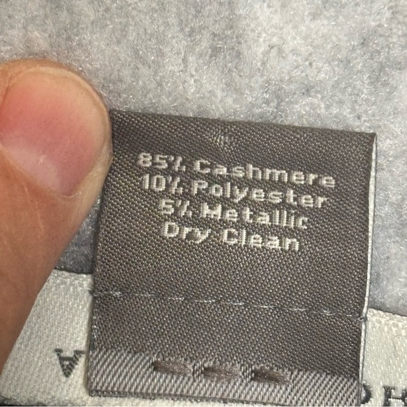 Ann Taylor Cashmere Pullover Knit Sweater-Charcoal Gray/Silver Metallic-Women XL - Picture 6 of 6